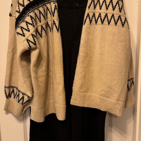 Lane Bryant Oatmeal & Black Geometric Open-Front Cardigan – 26/28 - Picture 14 of 16